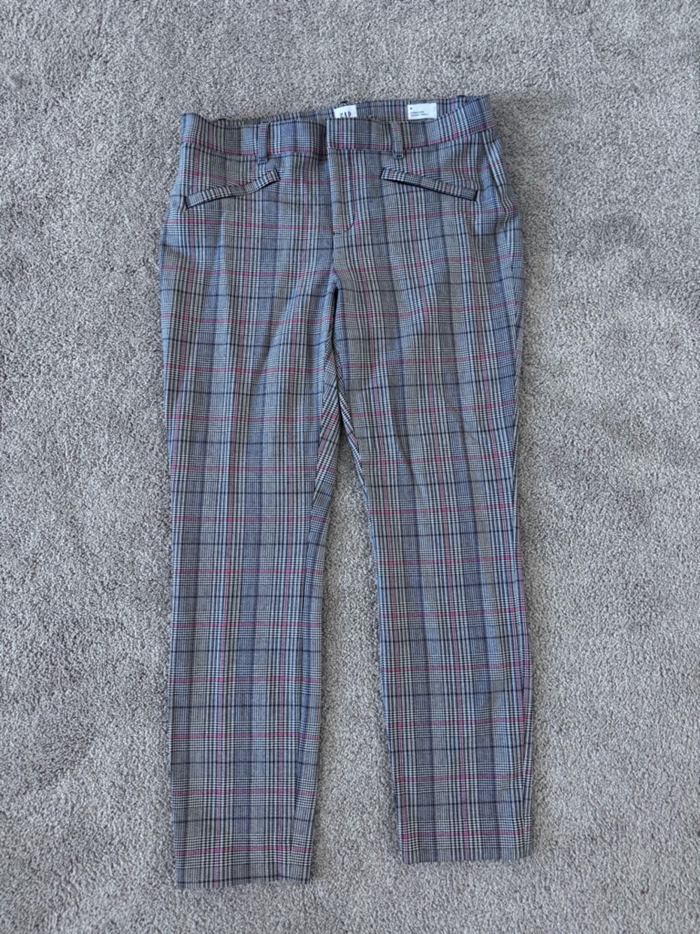 GAP Women’s Plaid Dress Pants with Red Windowpane